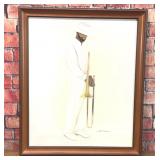 JUNE MARIE JAZZ MAN TROMBONE CANVAS LITHOGRAPH