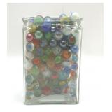 JAR FULL OF VTG MARBLES