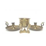 BRASS PLANTER BRASS BOWL STAND METAL CANDLESTICKS