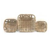 3 COTTON BASKETS MINI 11"