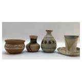 SOUTHWEST POTTERY 5 PIECES 5"