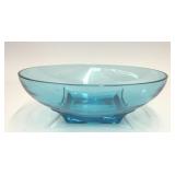 VTG HAZEL ATLAS CAPRI AQUA BLUE ROUND GLASS BOWL