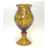 14.5" TALL HANDBLOWN GLASS TORTOISE SHELL VASE