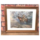 FRAMED PRINT NATIVE AMERICAN FOIL ART JOURNEYS END