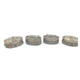 TRINKET BOXES INLAID MINERALS (4)