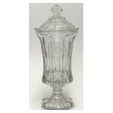 FOSTORIA CLEAR COIN GLASS FOOTED URN CANDY JAR