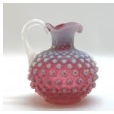 FENTON PINK HOBNAIL PICTURE 4 1/2" SIGNED