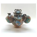 TLAQUEPAQUE MEXICAN RED POTTERY TEA SET