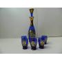 Blue Hand Painted Decanter Set