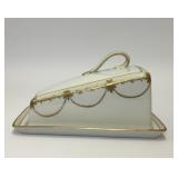 ANTIQUE NIPPON COVERED CHEESE WEDGE DISH