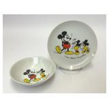 1970s WALT DISNEY MICKEY MOUSE PLATE CEREAL BOWL