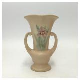 VTG PINK HULL POTTERY DOUBLE HANDLED IRIS VASE