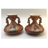 1890 AUSTRIAN PORTRAIT VASES (2) VICTORIAN