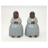 VTG BLACK AMERICANA WOMAN SALT PEPPER SHAKERS