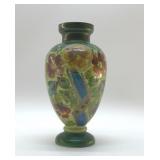 ANTIQUE HAND-PAINTED ENGLISH FLORAL VASE
