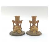 1940S ROSEVILLE CLEMATIS CANDLESTICKS