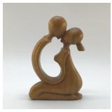 MOTHER AND CHILD WOOD SCULPTURE
