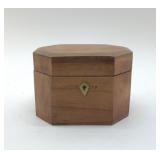 VINTAGE WOOD BOX WITH BRASS ACCENTS