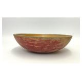 VTG RED CHIPPY PAINT WOODEN KITCHEN BOWL