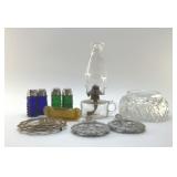 ANTIQUE FINGER LAMP, ASSORTED KITCHENWARE