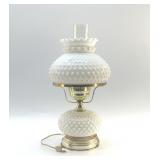 MILK GLASS HOBNAIL BEDSIDE LAMP