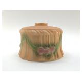 ANTIQUE OIL LAMP PORCELAIN SHADE, FROSTED ROSES