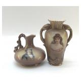 AUSTRIAN PORTRAIT VASE & PITCHER