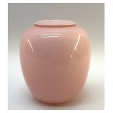 LARRY LASLO PEACH ART GLASS VASE  6"