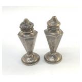 STERLING, SILVER WEIGHTED SALT, PEPPER SHAKERS