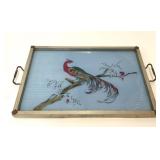 VTG ART DECO PEACOCK SERVING TRAY