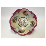 ANTIQUE VICTORIAN WOMEN SCENES PORCELAIN BOWL