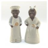 BLACK AMERICANA SALT AND PEPPER SHAKERS LARGE