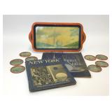1939 NEW YORK WORLDS FAIR TRAY COASTERS BOOKS