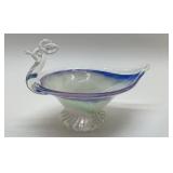 1960 VENETIAN ART GLASS PEACOCK CANDY DISH