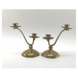 INDIA BRASS ETCHED CANDLESTICKS