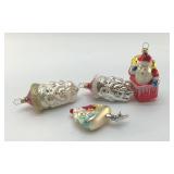 VTG BLOWN GLASS SANTA CHRISTMAS ORNAMENTS