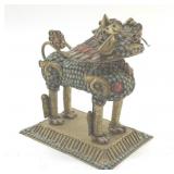 ANTIQUE SINO-TIBETAN FOO DOG INCENSE BURNER