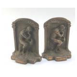 THE THINKER ANTIQUE BOOKENDS