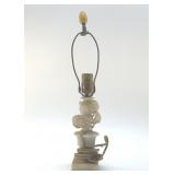 ANTIQUE CARVED MARBLE ROSE LAMP