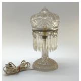 ANTIQUE CRYSTAL LAMP WITH PRISMS 13 "