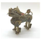 ANTIQUE SINO-TIBETAN FOO DOG INCENSE BURNER