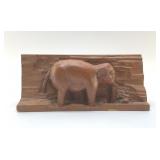 HAND CARVED ELEPHANT BLOCK OF WOOD