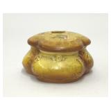 ANTIQUE PORCELAIN TREFOIL VANITY HAIR RECEIVER