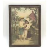 CHILDREN AT THE 1 ROOM SCHOOLHOUSE PRINT