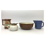 4 PIECES KITCHEN CERAMICS BOWL PITCHERS