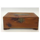 EMBOSSED CEDAR WOOD KEEPSAKE JEWELRY BOX