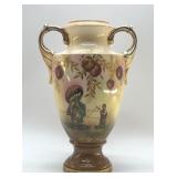 ANTIQUE JAPANESE OVERSIZED VASE GEISHA GIRLS