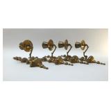 4 ANTIQUE BRASS WALL SCONCES