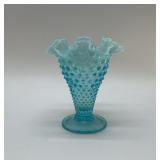 1950S FENTON BLUE OPALESCENT VASE