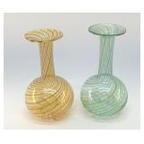 MINI ART GLASS SWIRL VASES 4"